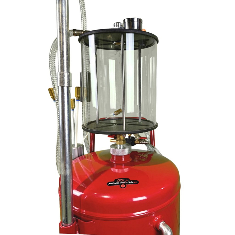 REDTOOL Pneumatická zberná nádoba na olej 80L s odsávaním so sklenenou nádobou