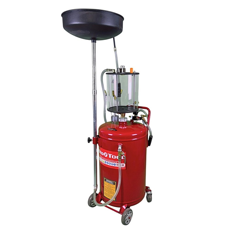 REDTOOL Pneumatická zberná nádoba na olej 80L s odsávaním so sklenenou nádobou