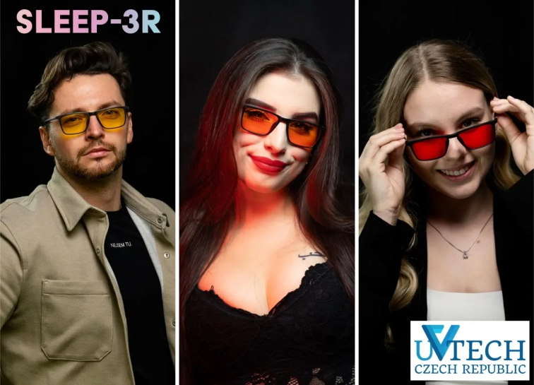 SLEEP-3R stylové brýle proti modrému a zelenému světlu - žluté