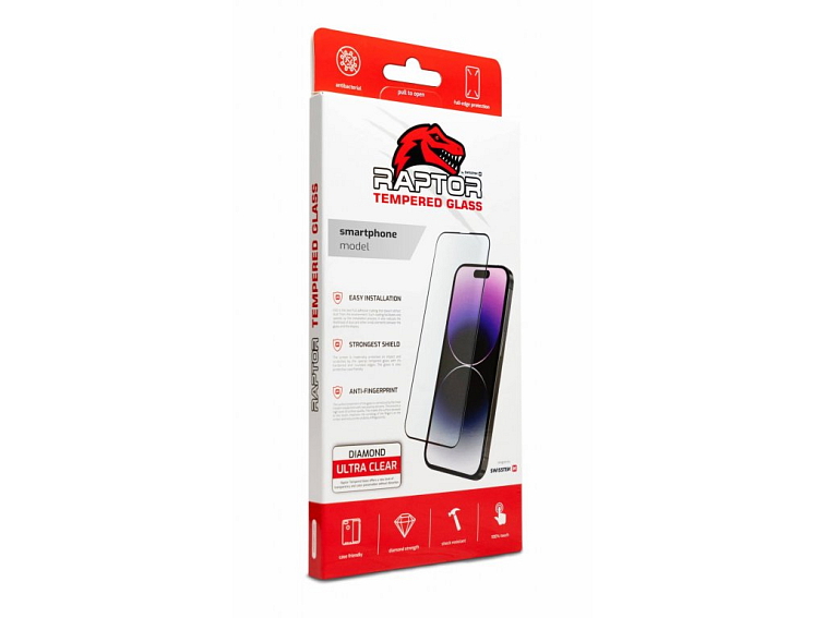 SWISSTEN RAPTOR Diamond ultra clear 3D temperované sklo pro Apple iPhone 7/8/SE 2020/SE 2022 černé