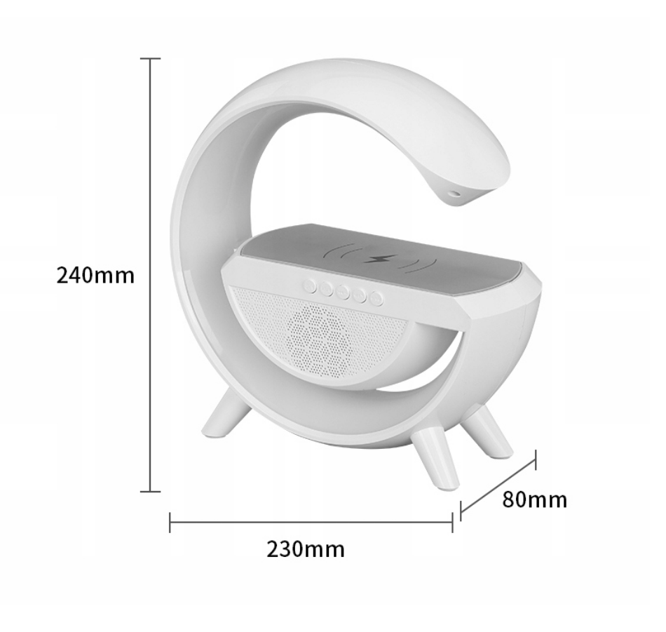 Bluetooth reproduktor s LED lampou a bezdrátovou nabíječkou