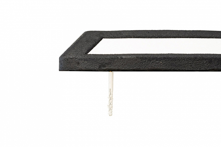 Parkovací doraz, délka 1650 mm, gumový, s bílým reflexním polepem