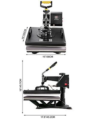Termotrasferový sublimační lis 8v1 - 38x38cm