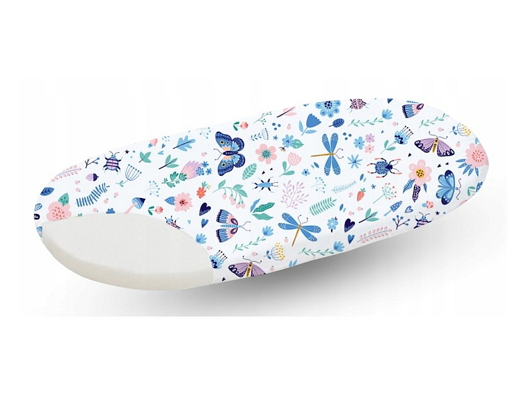 Prostěradlo do kočárku bavlněné na gumu 80x38 cm - Motýli