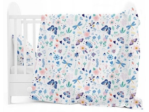 Dětské bavlněné povlečení do postýlky 135x100 cm - Motýli
