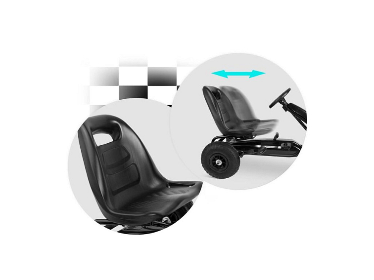 Šlapací motokára VIPER BLACK s nafukovacími koly