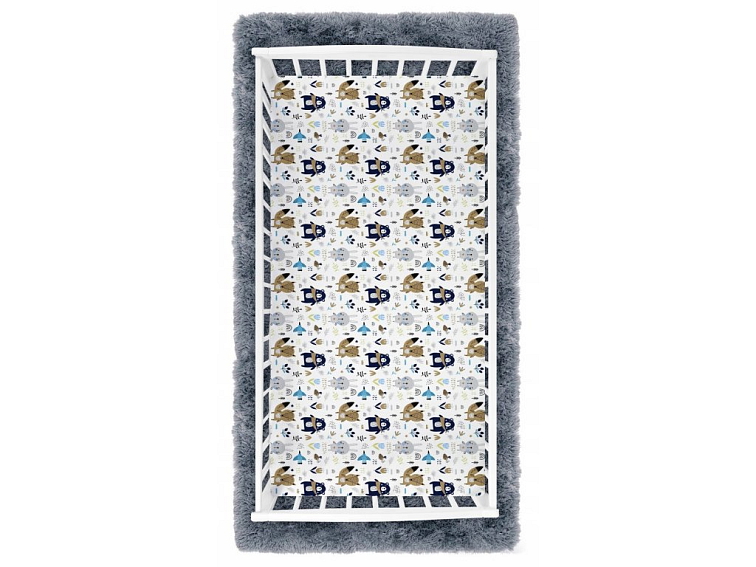 Prostěradlo do postýlky bavlněné na gumu 140x70 cm - Boho zvířátka