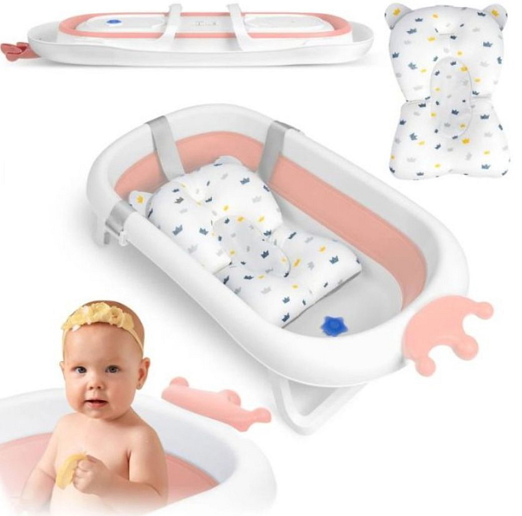 Dětská vanička s polštářkem růžová