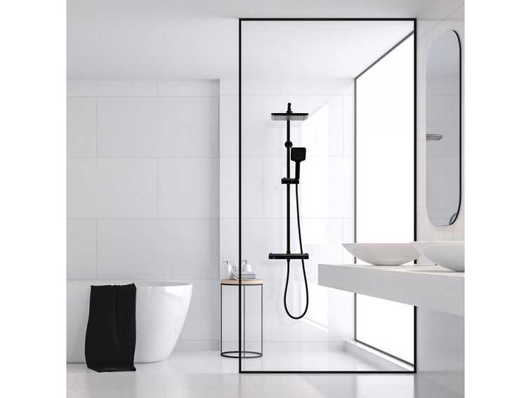 Sprchová souprava - Sprchový set LARA s termostatickou baterií - černá