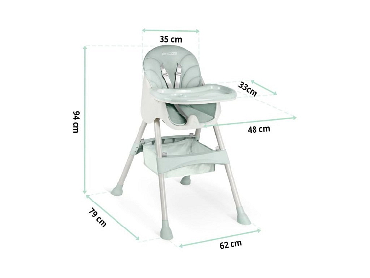 Jídelní židlička BONI zelená