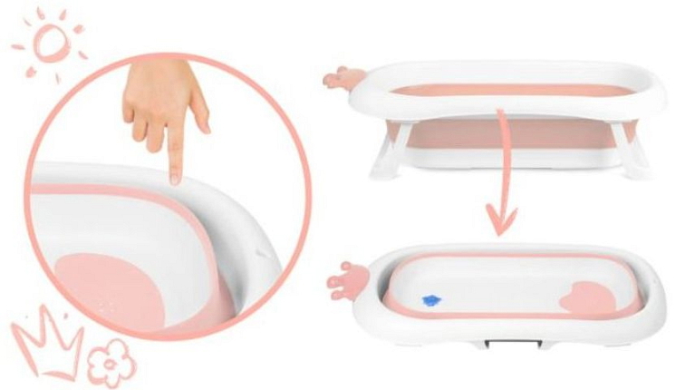 Dětská vanička s polštářkem růžová