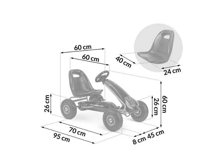 Šlapací motokára VIPER s nafukovacími koly