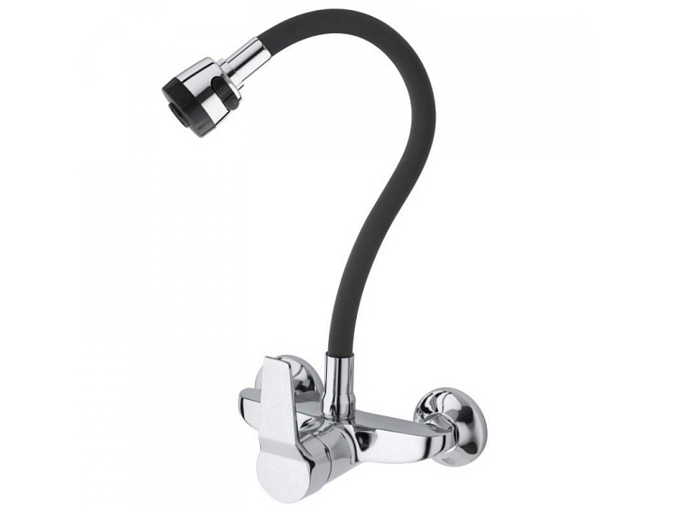 Dřezová baterie s elastickým ramenem FRAN černá/chromová