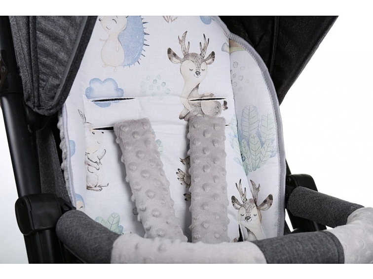 Oboustranná vložka do kočárku, autosedačky 80x40 cm - Ježek na zahradě