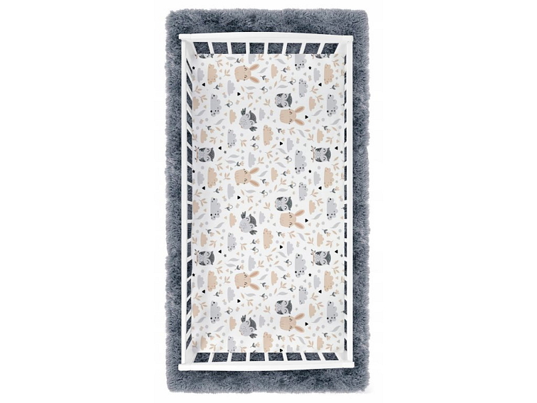 Prostěradlo do postýlky bavlněné na gumu 140x70 cm - Lesní zvířátka