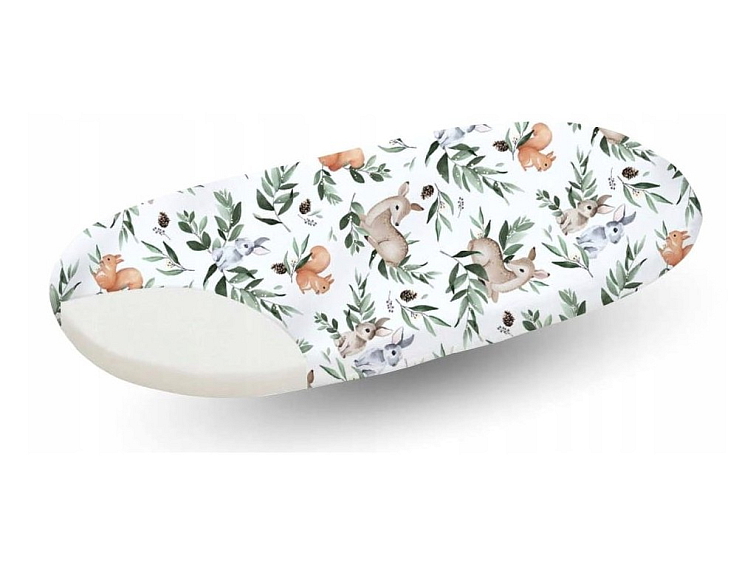 Prostěradlo do kočárku bavlněné na gumu 80x38 cm - Zelená paseka