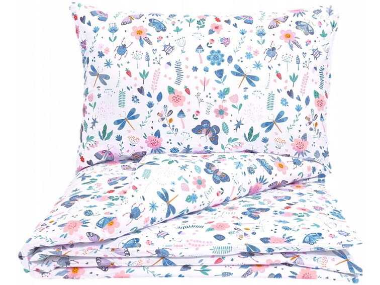 Dětské bavlněné povlečení do postýlky 120x90 cm - Motýli