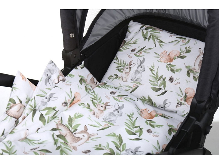 Dětské bavlněné povlečení do kočárku 80x70 cm - Zelená paseka