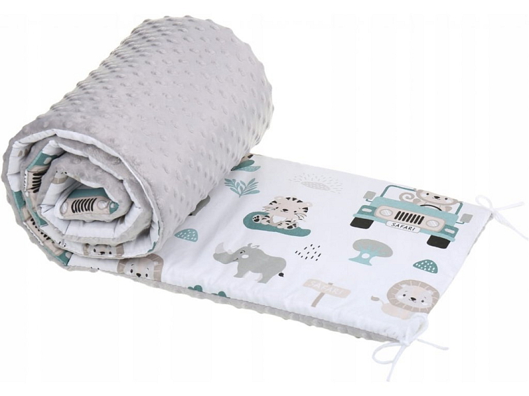 Ochranný mantinel do postýlky MINKY 180x30 cm - Safari