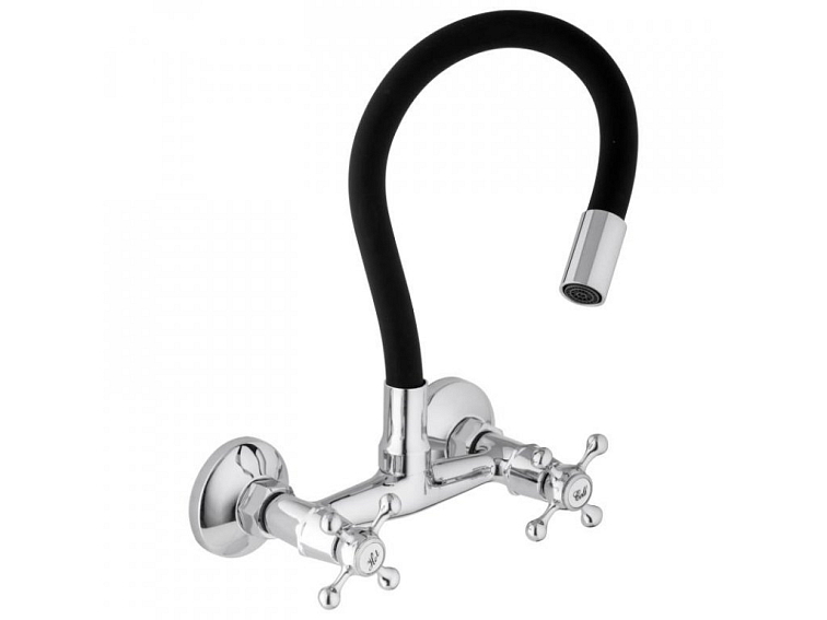 Dřezová baterie s elastickým ramenem NOVA černá/chromová