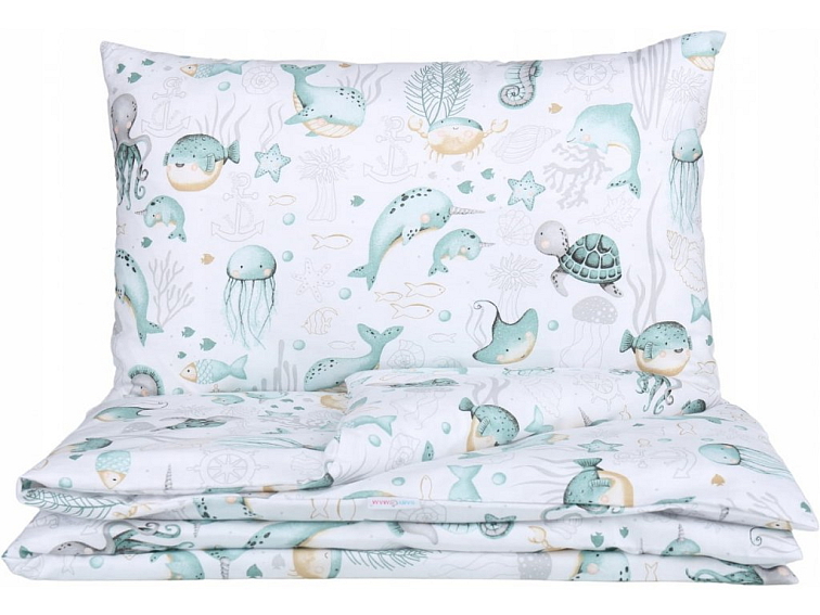 Dětské bavlněné povlečení do postýlky 120x90 cm - Mořský svět