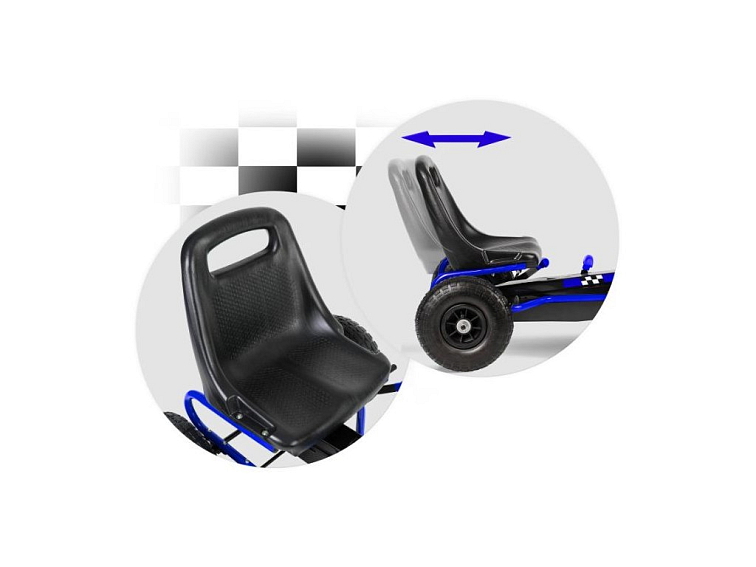 Šlapací motokára RACING BLUE s nafukovacími koly