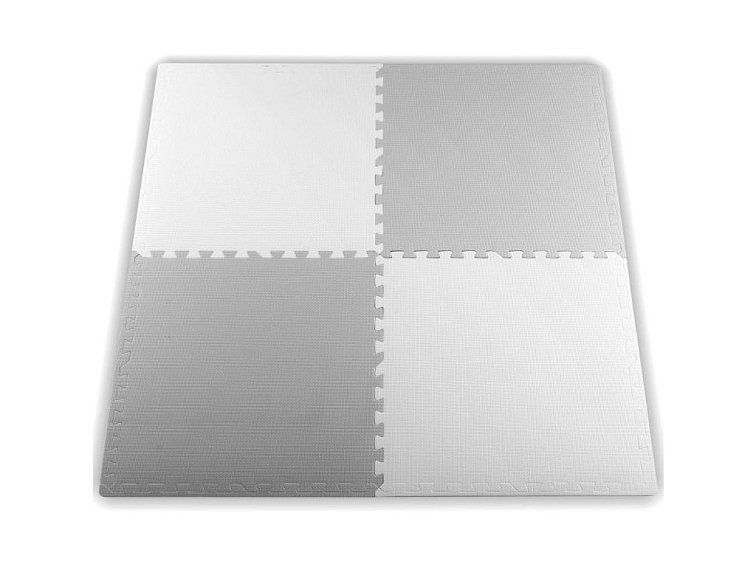 Pěnové puzzle koberec 4 ks 120x120x1,1 cm šedo-bílý