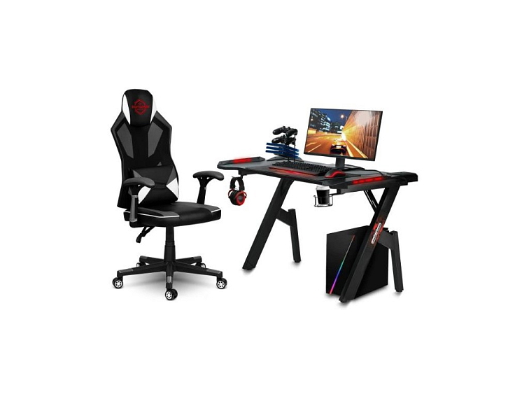 Herní židle CHIRON černá/bílá