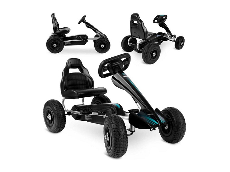 Šlapací motokára REVO BLACK s nafukovacími koly