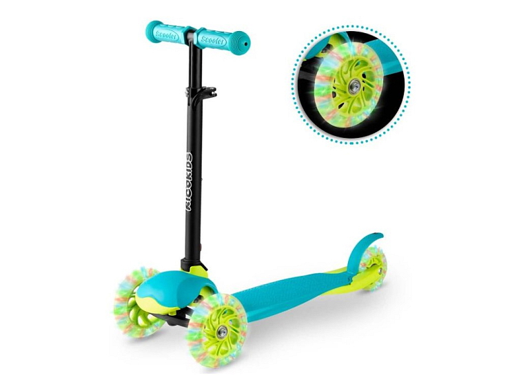 Dětská tříkolová koloběžka NAVI tyrkysová - zelená