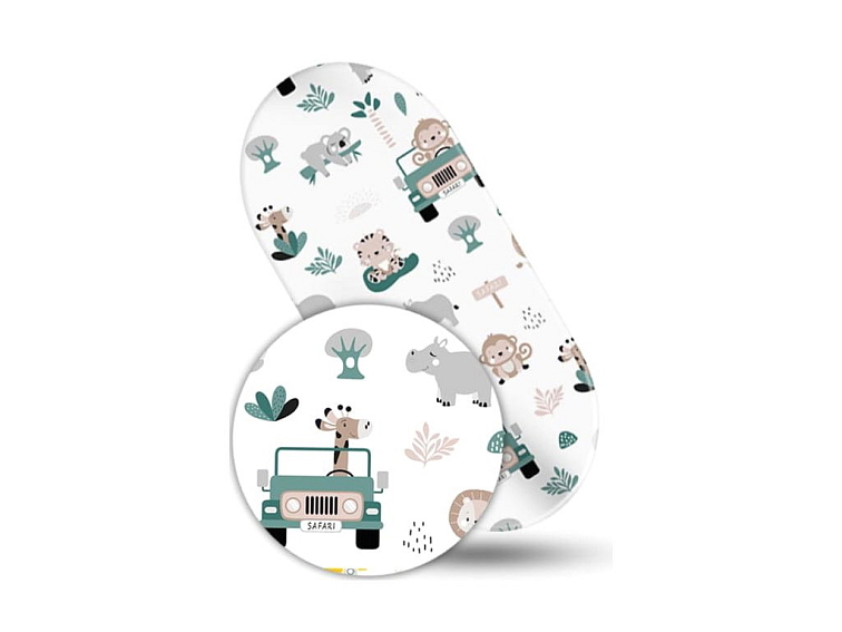 Prostěradlo do kočárku bavlněné na gumu 80x38 cm - Safari