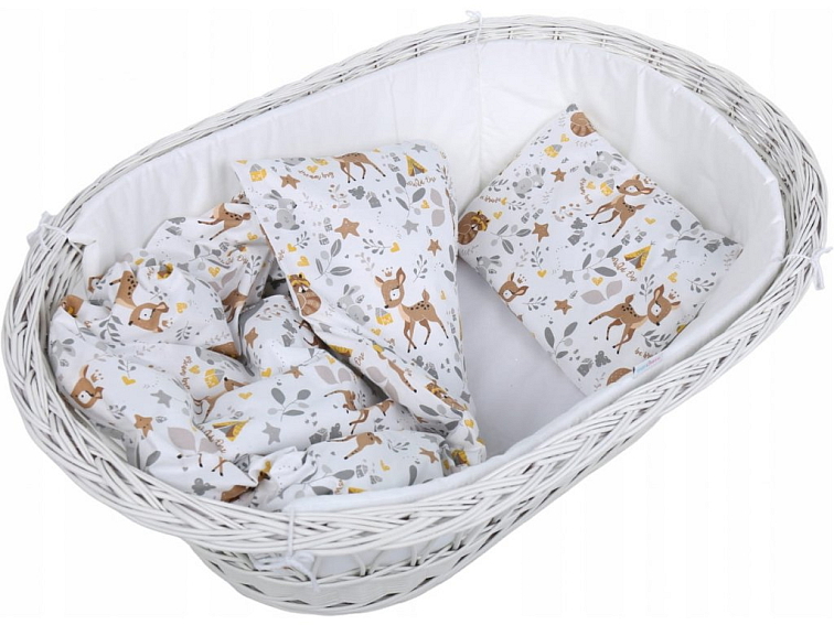 Dětské bavlněné povlečení do kočárku 80x70 cm - Srneček a přátelé