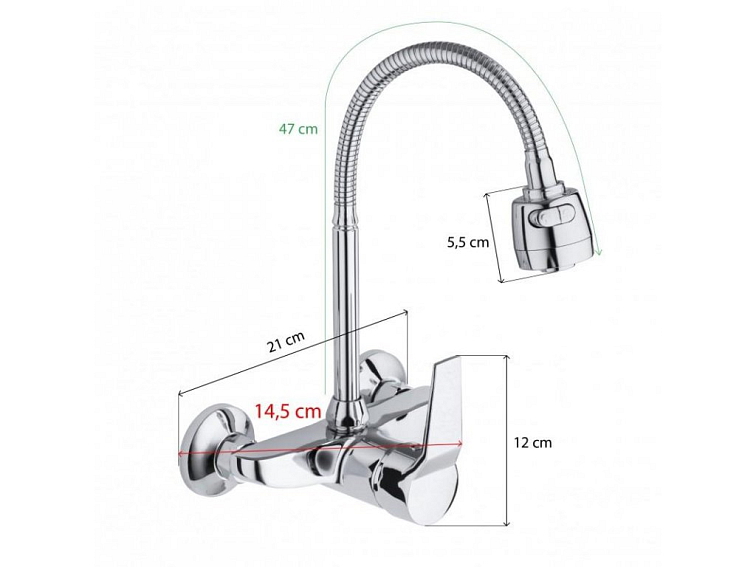 Dřezová baterie s elastickým ramenem SALTO chromová