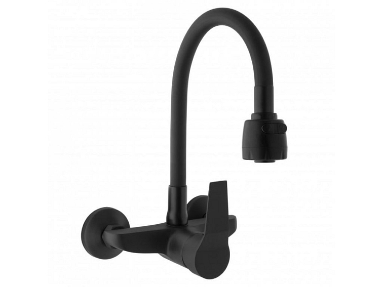 Dřezová baterie s elastickým ramenem FRAN černá
