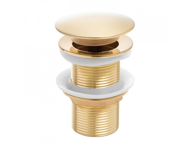 Umyvadlová výpust GOLDEN Click-Clack pro umyvadla bez přepadu - zlatá