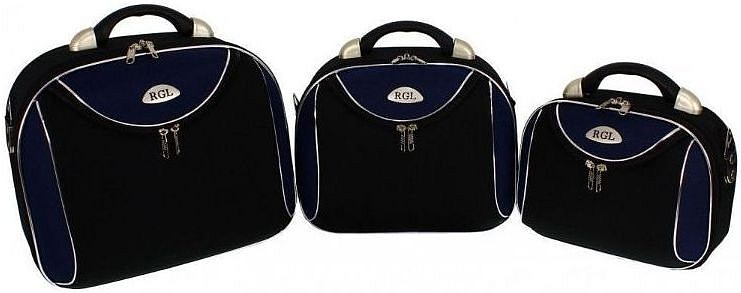 Cestovní příruční kufřík COMO - Černý-Tmavě Modrý