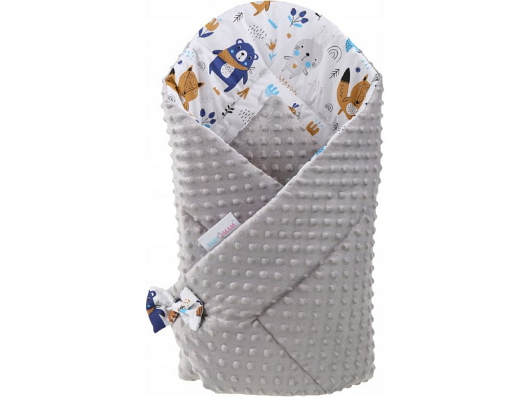 Oboustranná zavinovačka pro miminka MINKY 80x80 cm - Boho zvířátka