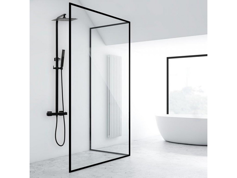 Sprchová souprava - Sprchový set RETRO s termostatickou baterií - černá