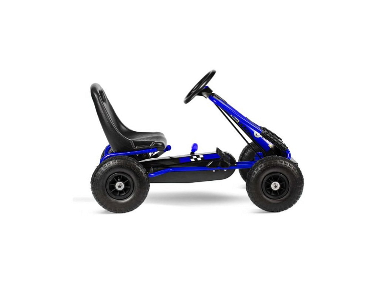 Šlapací motokára RACING BLUE s nafukovacími koly