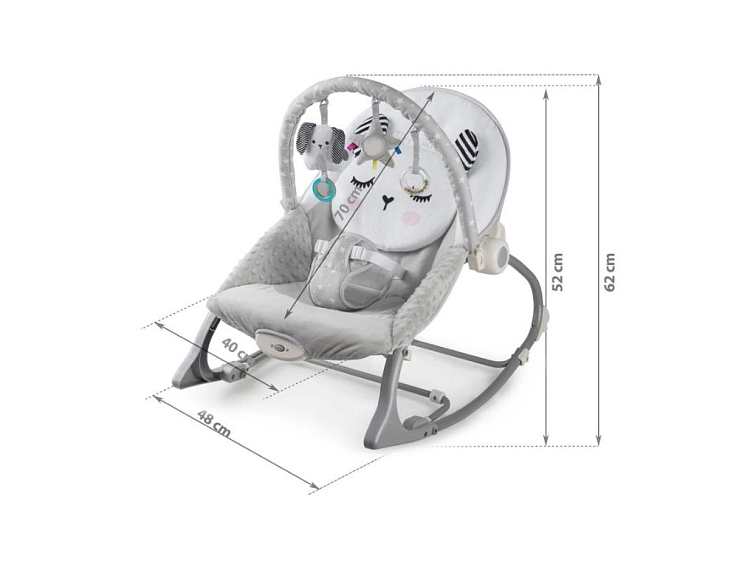 Vibrující lehátko - kojenecké lehátko - Králíček šedý