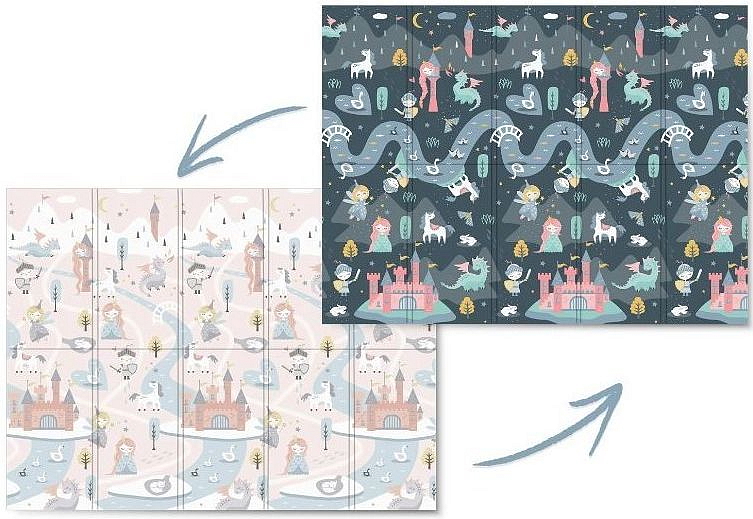 Pěnová skládací oboustranná podložka 200x180 cm pohádková říše