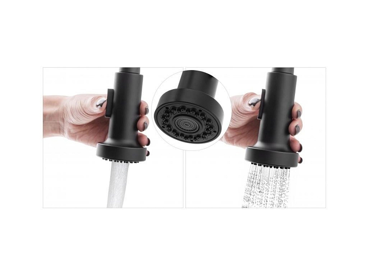 Dřezová baterie s elastickým ramenem DIANA černá