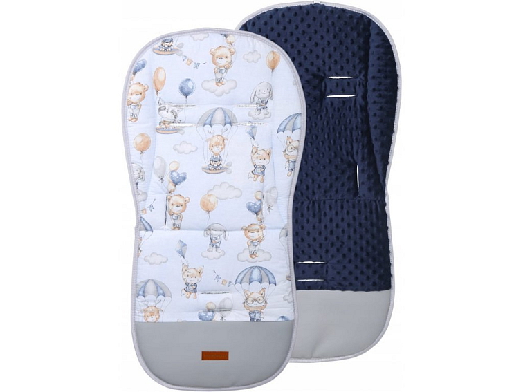 Oboustranná vložka do kočárku, autosedačky 80x40 cm - Medvídek s balónkem