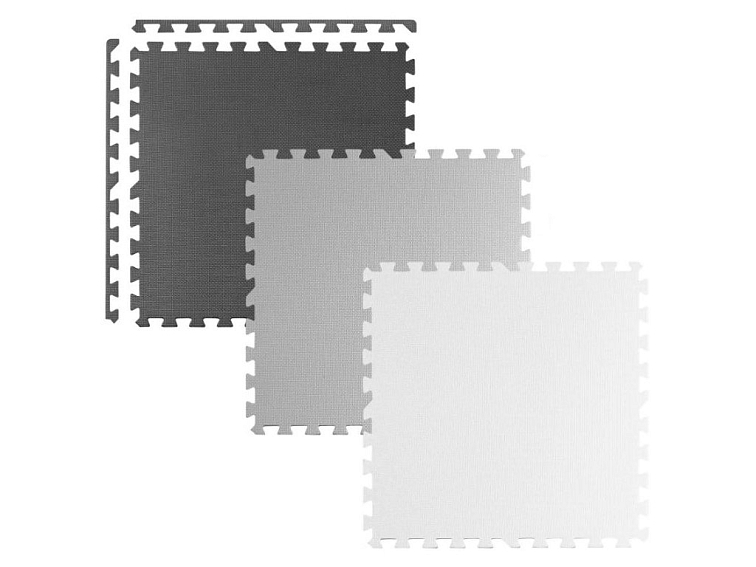 Pěnové puzzle koberec 9 ks 180x180x1 cm bílo-šedo-černý
