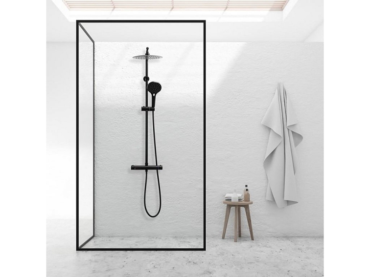 Sprchová souprava - Sprchový set SENNA s termostatickou baterií - černá