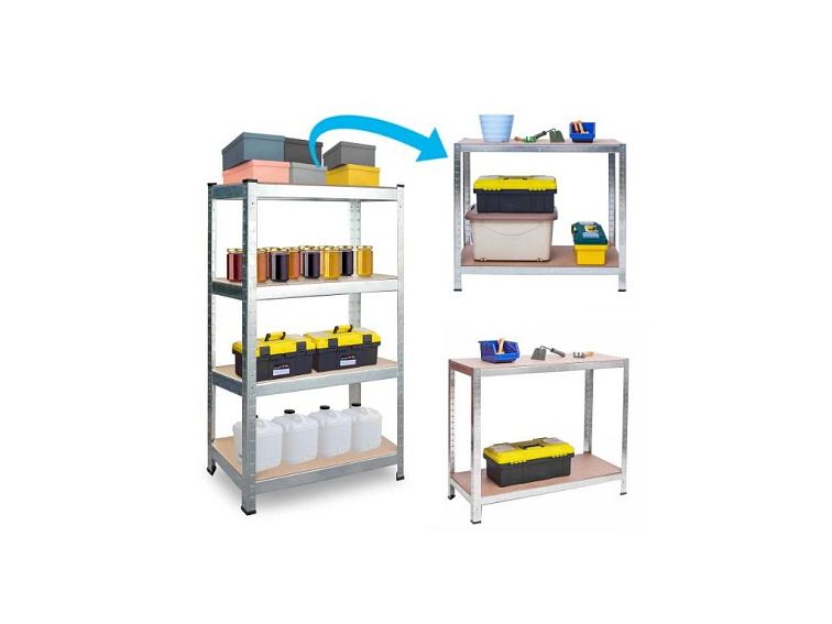 Kovový regál stříbrný 174x80x40 cm