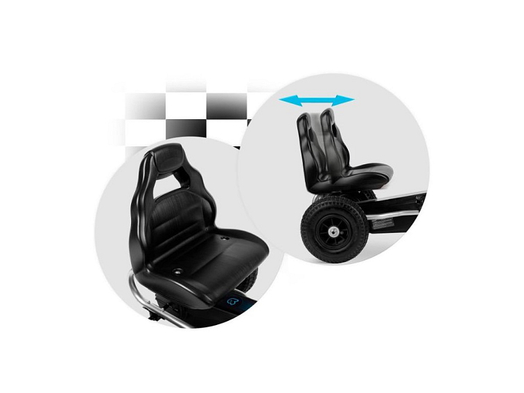 Šlapací motokára REVO BLACK s nafukovacími koly