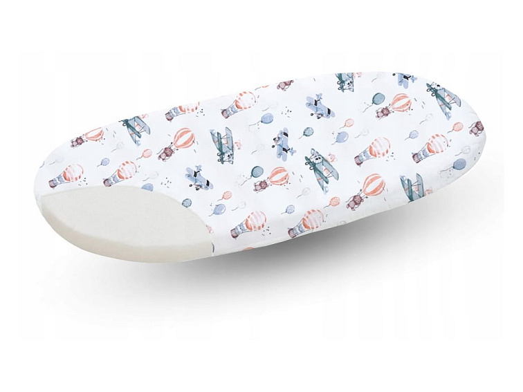 Prostěradlo do kočárku bavlněné na gumu 80x38 cm - Let balonem