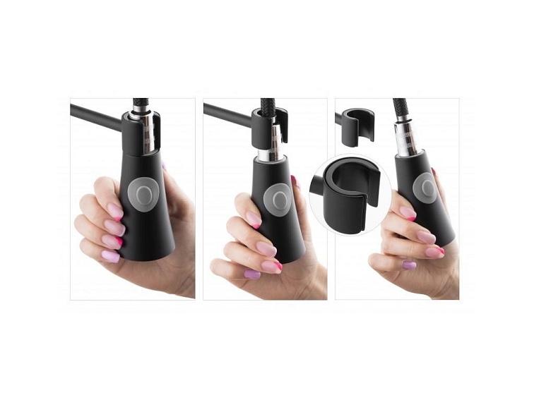 Dřezová baterie s elastickým ramenem DARMI černá