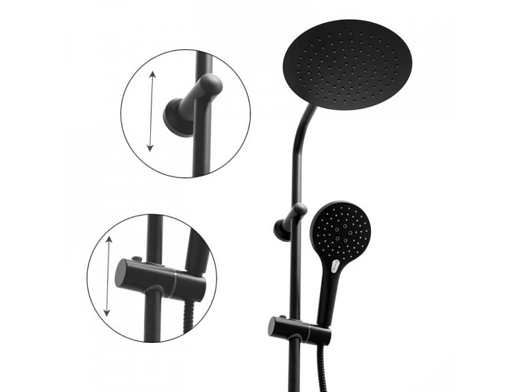 Sprchová souprava - Sprchový set SENNA s termostatickou baterií - černá